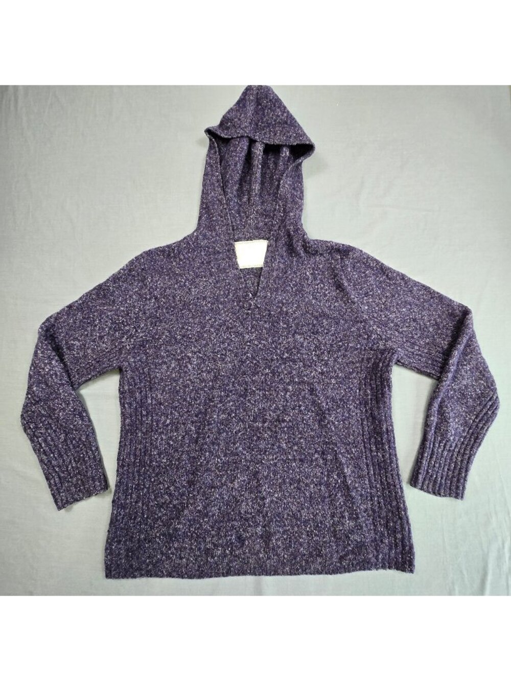 Lane Bryant 22/24 Womens Hooded Purple Knitted Sweater Acrylic Wool Blend